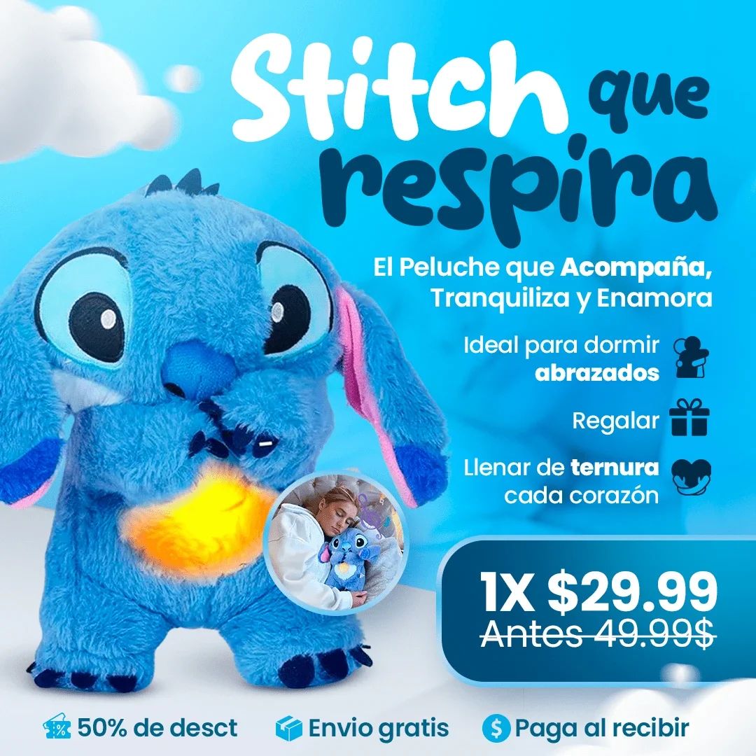Peluche Stitch Que Respira Antiestrés Edición Limitada